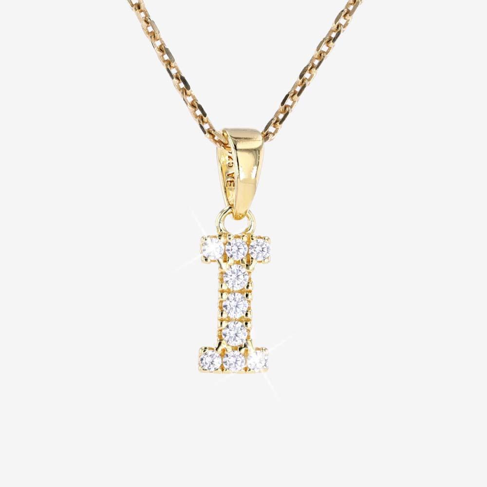 18ct Gold Vermeil On Silver 'I' Initial Necklace