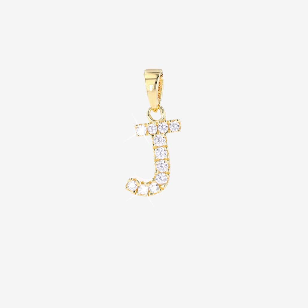 18ct Gold Vermeil On Silver 'J' Initial Pendant