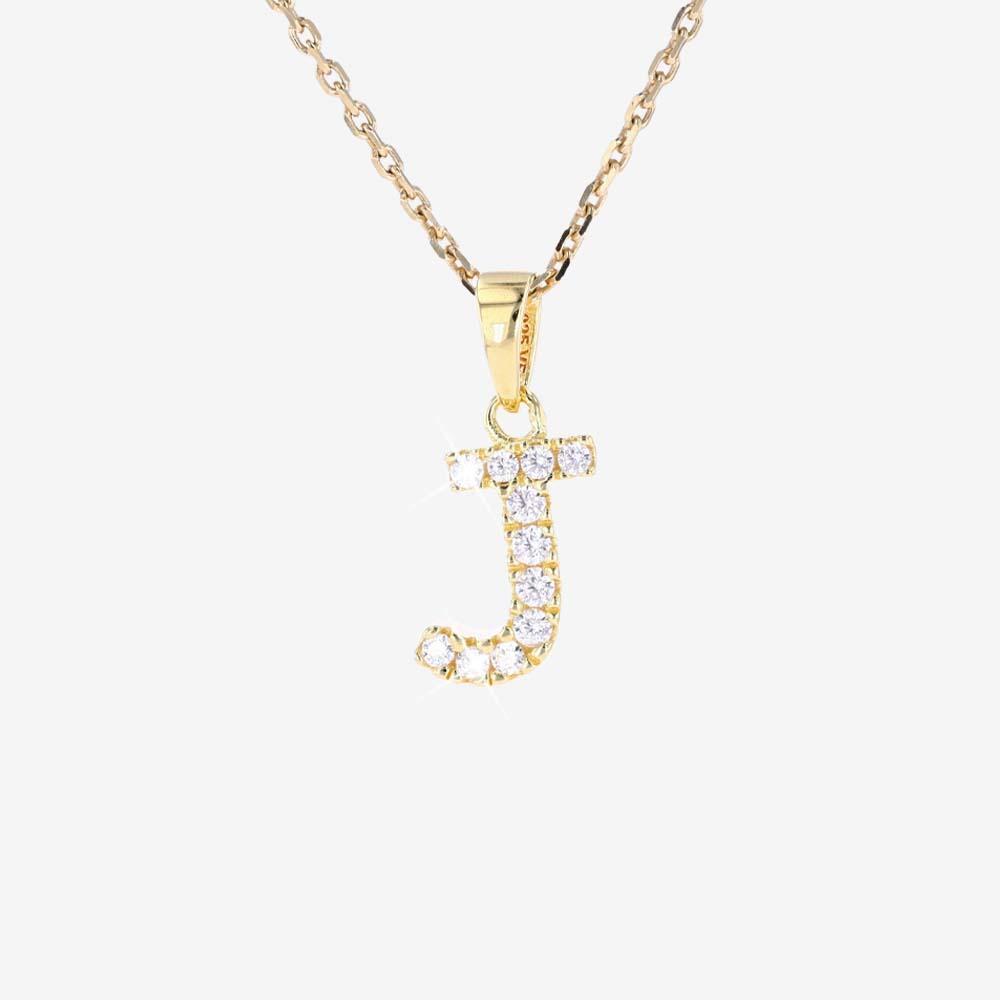 18ct Gold Vermeil On Silver 'J' Initial Necklace