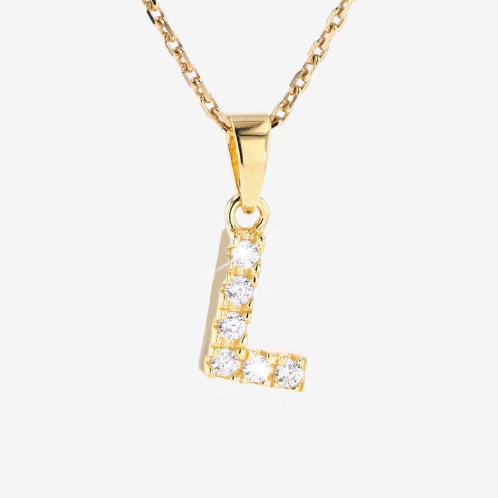 18ct Gold Vermeil On Silver 'L' Initial Necklace
