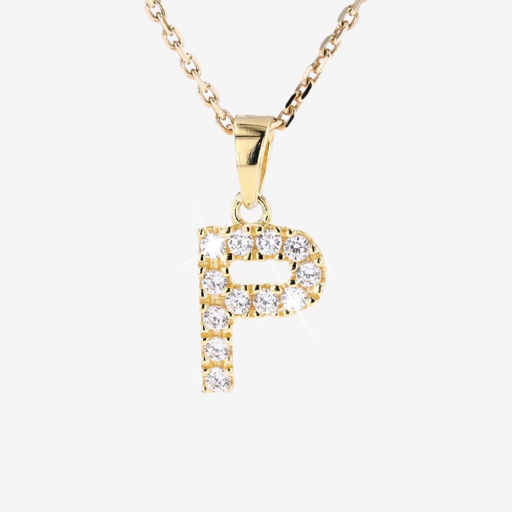 18ct Gold Vermeil On Silver 'P' Initial Necklace
