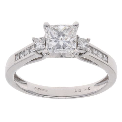 14ct White Gold 1.40ct Princess Cut Diamond Solitaire Ring