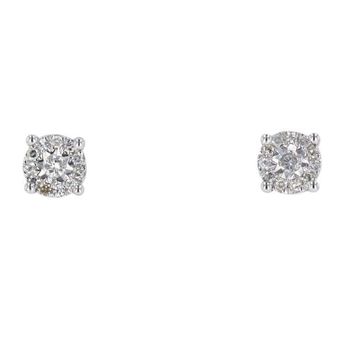 9ct White Gold 0.16cts Diamond Stud Earrings by Anya Belle
