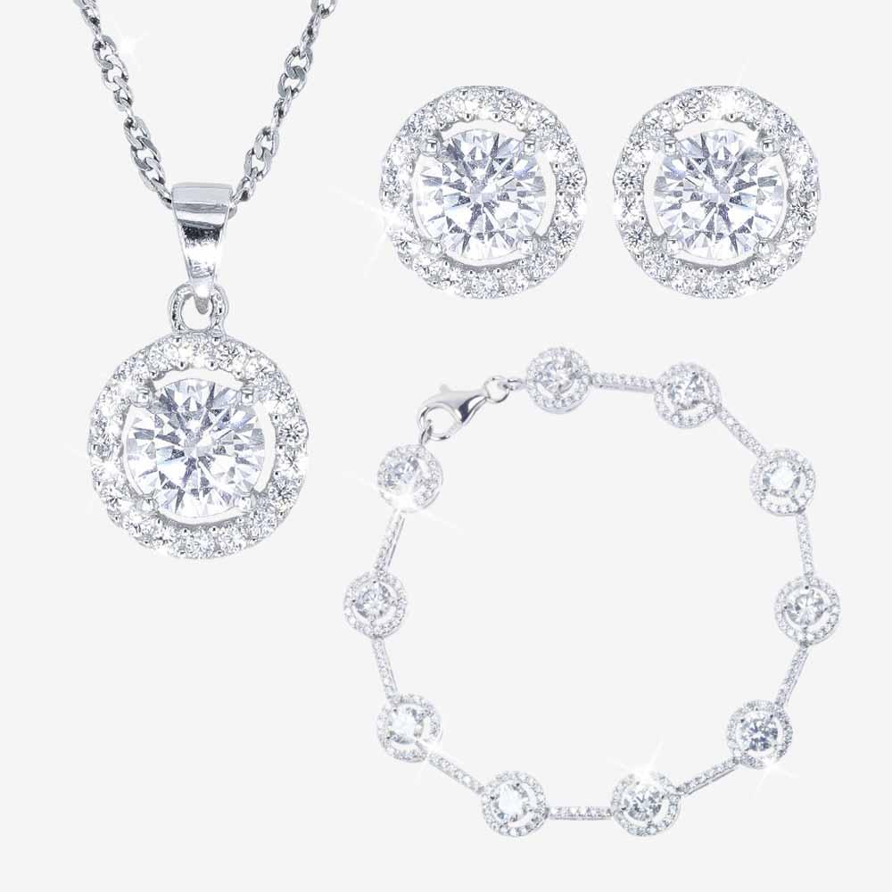 The Sterling Silver Amelia Halo Collection