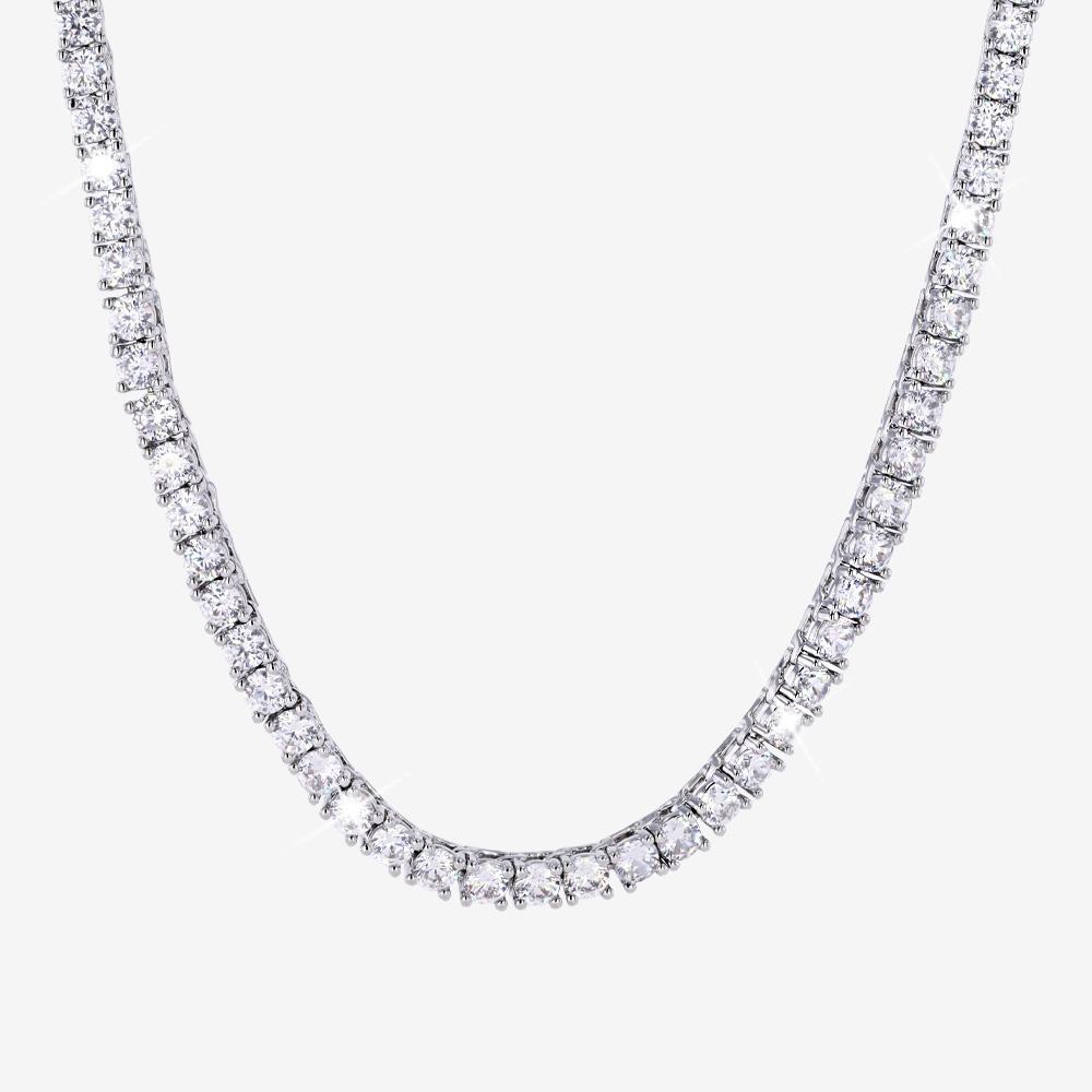Tennis Necklace, Platinum Tone 3mm