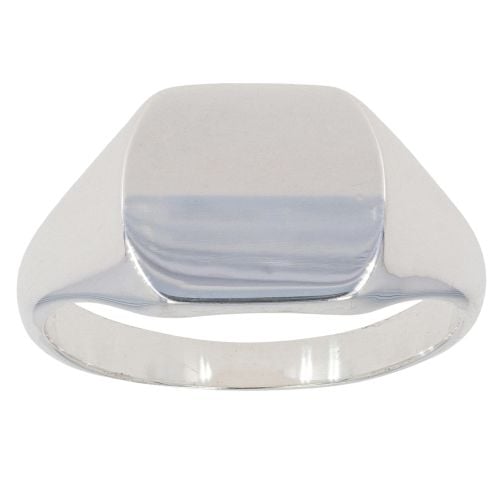 Silver Plain Signet Ring By Icesia