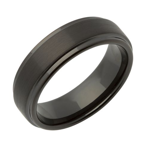 Tungsten Carbide With Black I.P. Plating 7 mm Ring