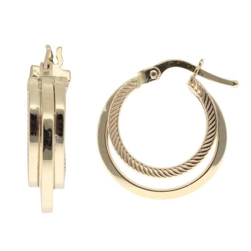 14ct Yellow Gold Fancy Hoop Earrings