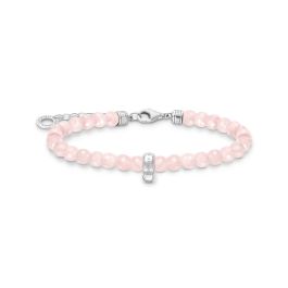 Thomas Sabo Silver and Rose Quartz Charm Bracelet with Carrier