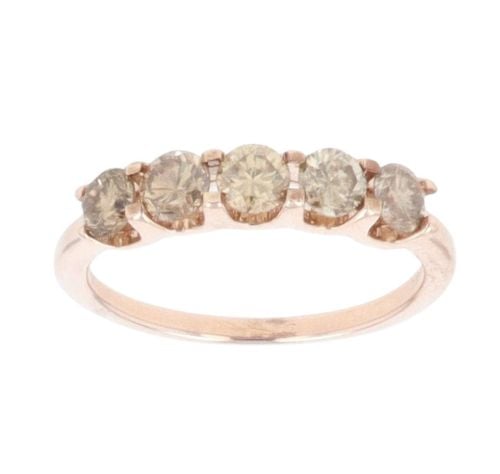 14ct Rose Gold 0.75ct Diamond Five Stone Ring