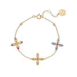 Amelia Scott Lucky Clover Bracelet in Sherbert and Gold