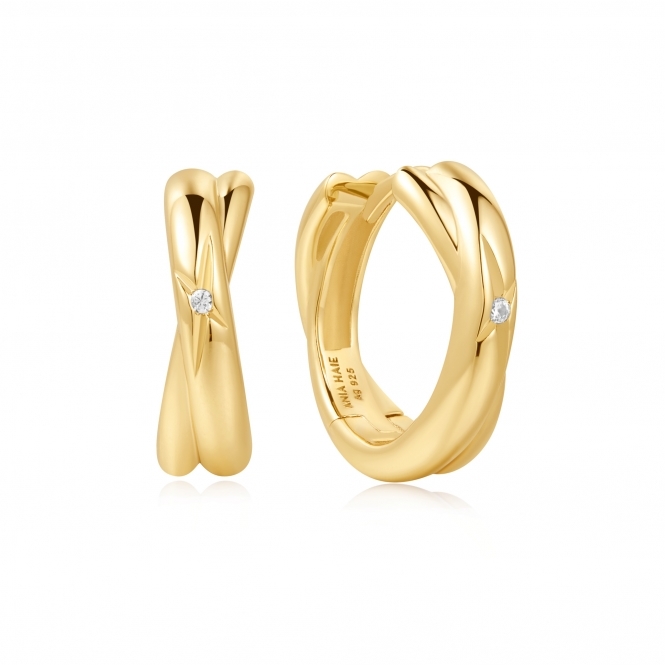 ANIA HAIE Gold Cross Duo Huggies