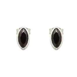 Annie Haak Marquise Silver Earrings - Hematite