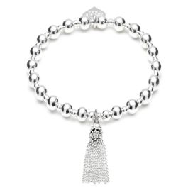 Annie Haak Orchid Silver Charm Bracelet - Tassel