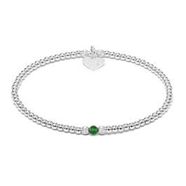Annie Haak Aster Silver Bracelet - Emerald Green