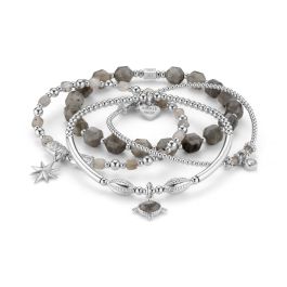 Annie Haak Labradorite Quartet Silver Bracelet Stack