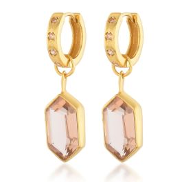 Shyla Bardot Huggie Hoop Gold Earrings - Champagne