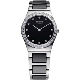 Bering Ladies Stainless Steel Silver and Black Ceramic Watch