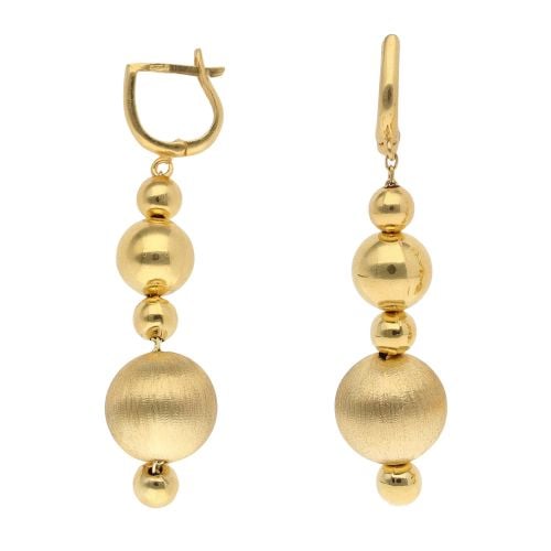 14ct Yellow Gold Graduated Bead Drop Earrings