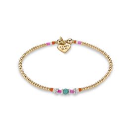 Annie Haak Boho Gold Plated Bracelet - Turquoise Multicolour