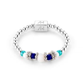 Annie Haak Boho Silver Ring - White and Blue