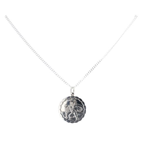 Silver St Christopher Pendant And 20" Chain by Icesia