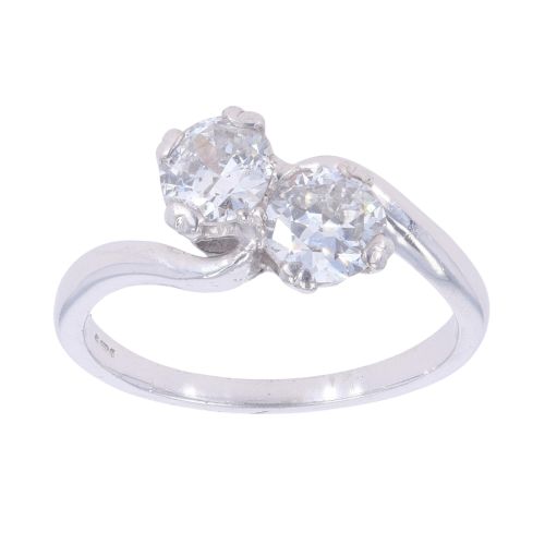 14ct White Gold 1.20ct Diamond Two Stone Ring