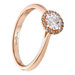 Brown & Newirth 'Celeste' Rose Gold Halo Engagement Ring