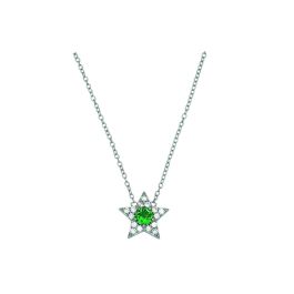 Amelia Scott Celeste Mini Star Silver Necklace in Emerald Green