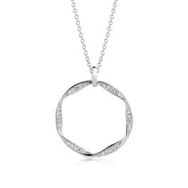 Sif Jakobs Cetara Grande Pendant - Silver with White Zirconia
