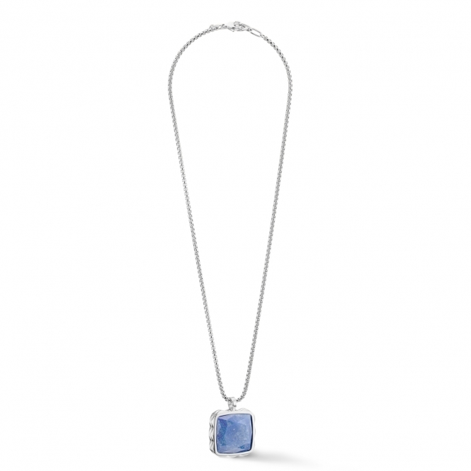 Coeur De Lion Amulet Spikes Square Aventurine Necklace silver-blue