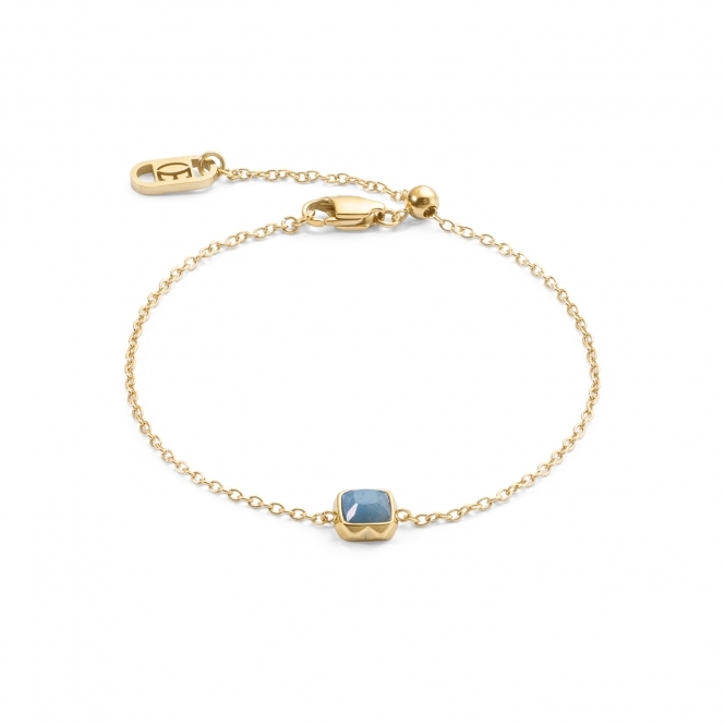 Coeur De Lion Blue Aventurine March Gold Birthstone Bracelet