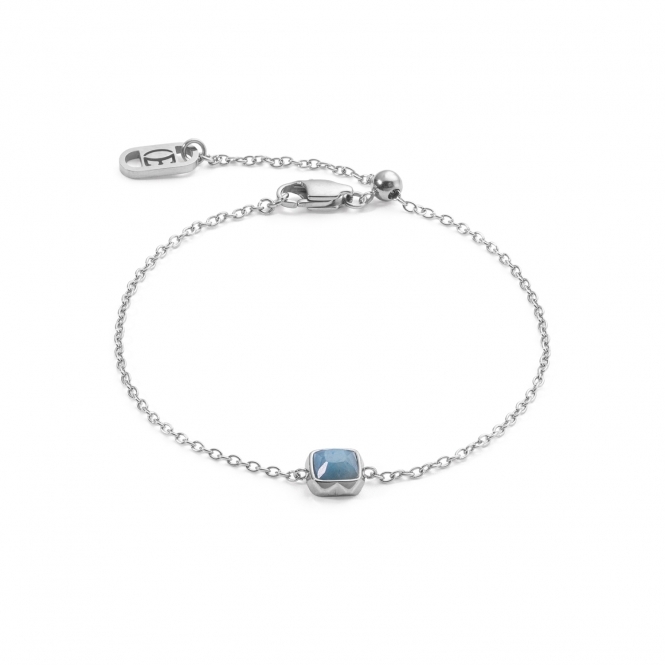 Coeur De Lion Blue Aventurine March Silver Birthstone Bracelet