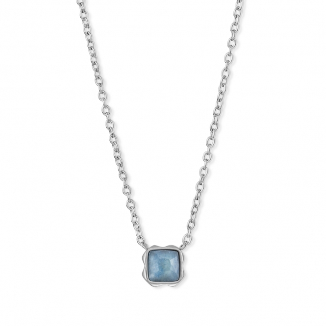 Coeur De Lion Blue Aventurine March Silver Birthstone Necklace