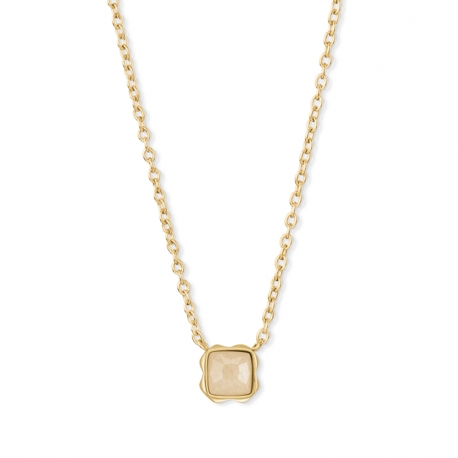 Coeur De Lion Cream Jade June Gold Birthstone Necklace
