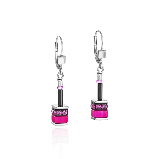 Coeur De Lion GeoCUBE® Classic Polaris & Rhinestone Multicolour Earrings