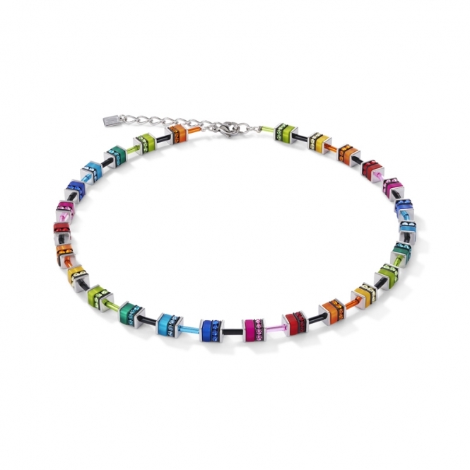 Coeur De Lion GeoCUBE® Classic Polaris & Rhinestone Multicolour Necklace