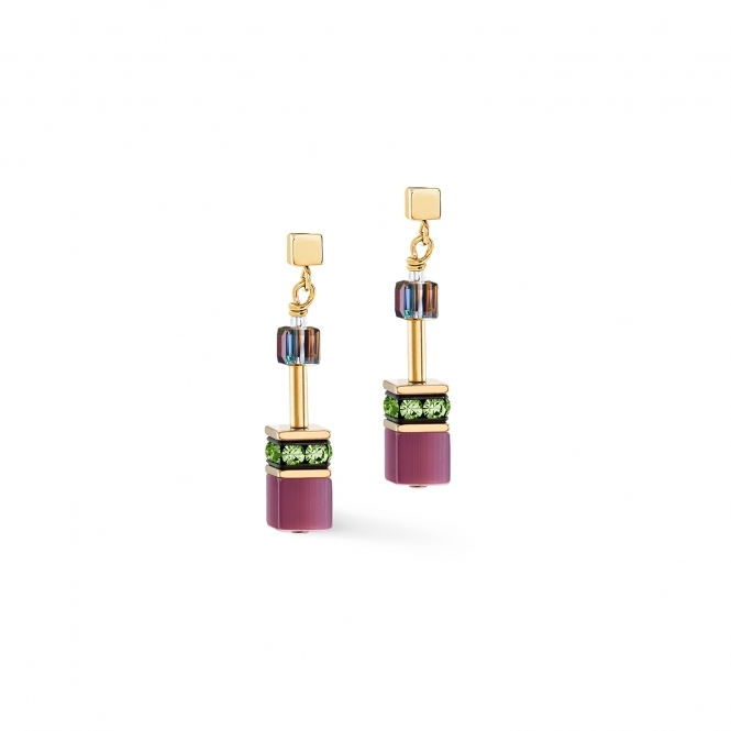 Coeur De Lion GeoCUBE® Iconic Art Nouveau gold Earrings