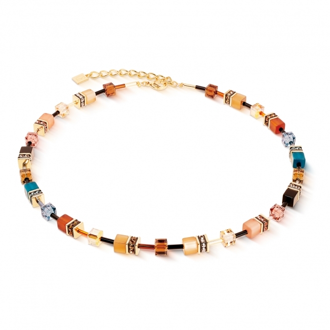 Coeur De Lion GeoCUBE® Iconic Earth Mirage gold Necklace