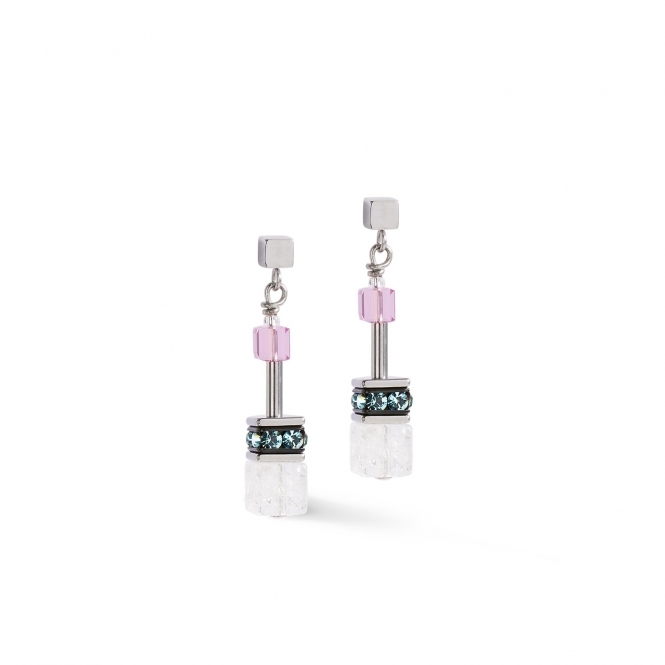 Coeur De Lion GeoCUBE® Iconic Precious earrings pink-lilac
