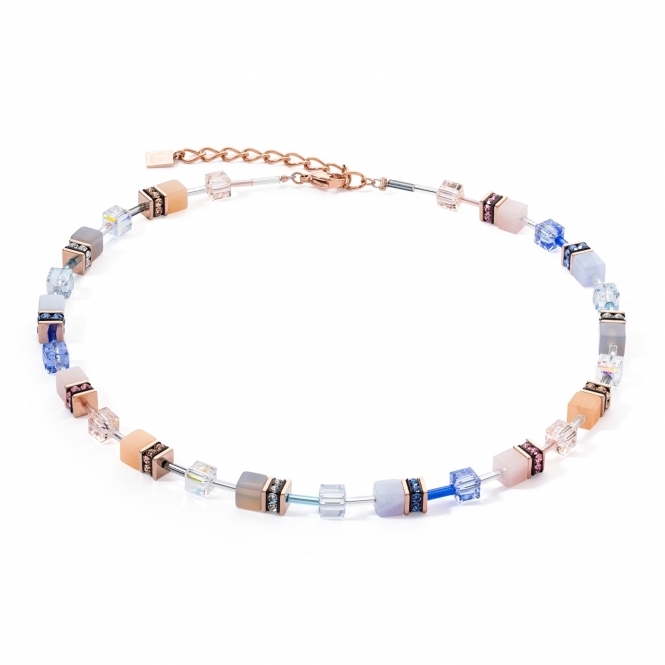 Coeur De Lion GeoCUBE® Iconic Precious necklace light blue-beige