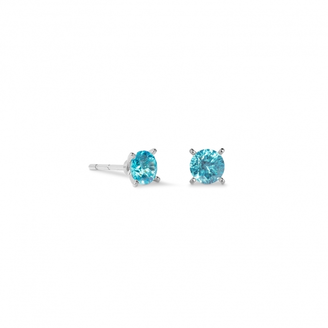 Coeur De Lion Glam Dot 5 mm silver-aqua Stud Earrings