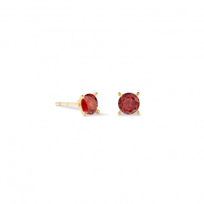 Coeur De Lion Glam Dot 5mm gold-red Stud Earrings