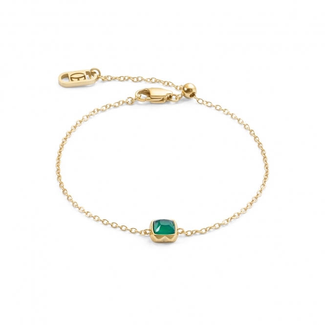Coeur De Lion Green Agate May Gold Birthstone Bracelet