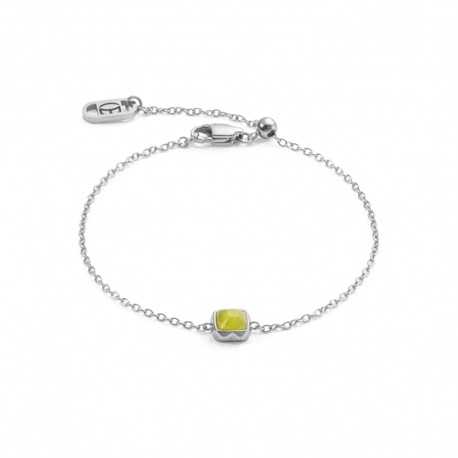 Coeur De Lion Green Jade August Silver Birthstone Bracelet