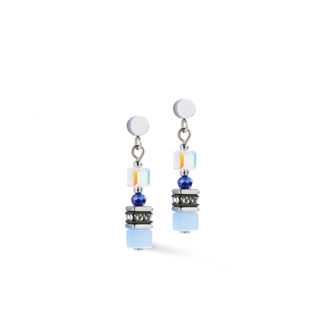 Coeur De Lion Mini Cubes Earrings blue