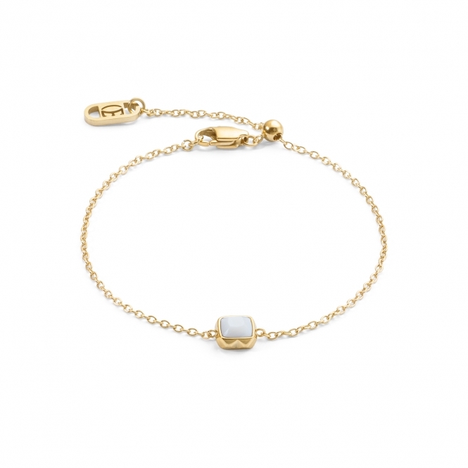 Coeur De Lion White Quartz April Gold Birthstone Bracelet