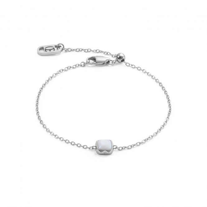 Coeur De Lion White Quartz April Silver Birthstone Bracelet