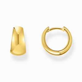 Thomas Sabo Gold Plated Classic Hoop Earrings Chunky Trapezoidal Shape