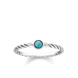 Thomas Sabo Silver and Turquoise Ethnic Ring